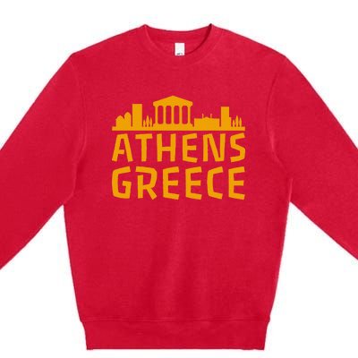 Tourist Attractions Building City Town Greek Greece Premium Crewneck Sweatshirt