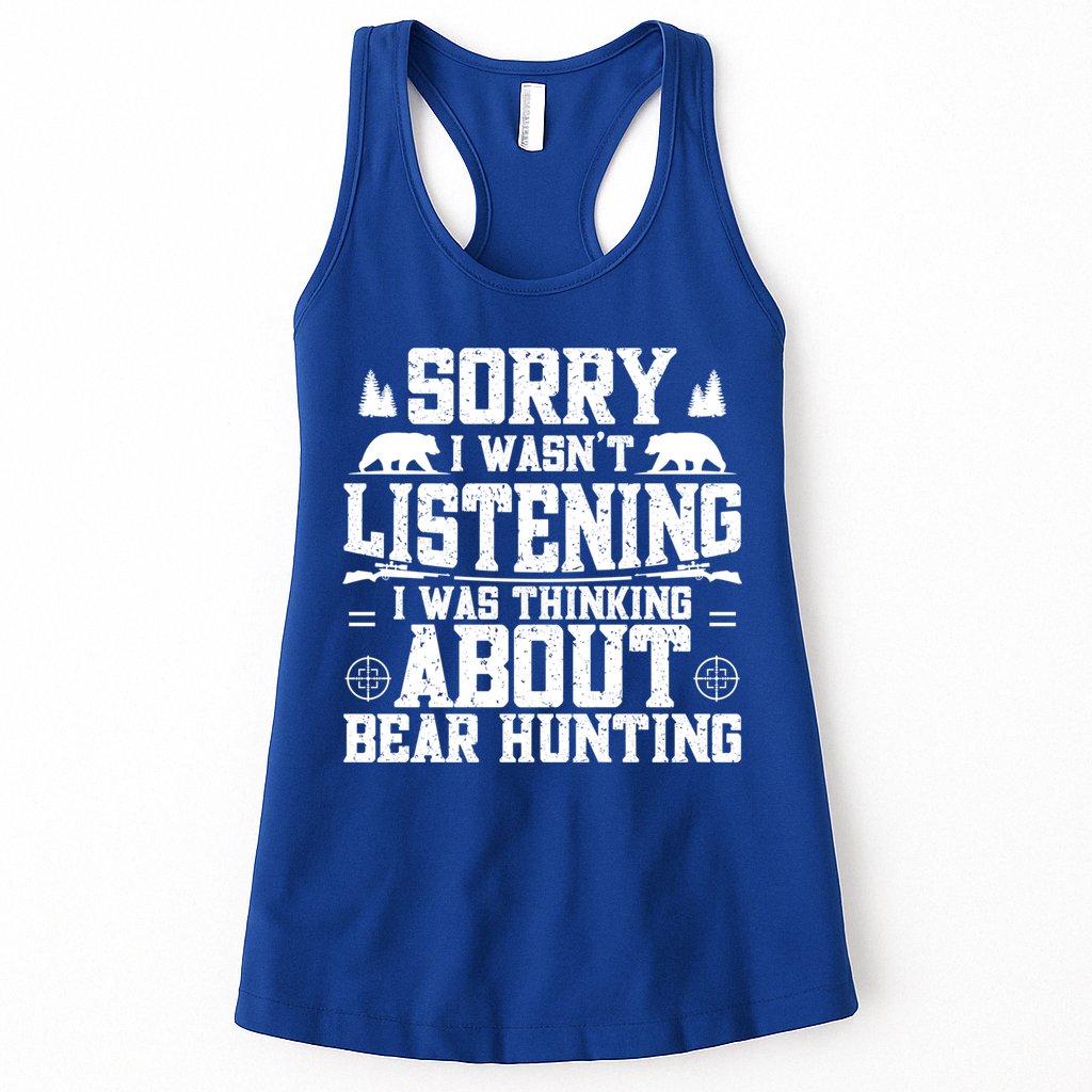 Thinking About Bear Hunting Bear Hunter Gift Womens Tank Top