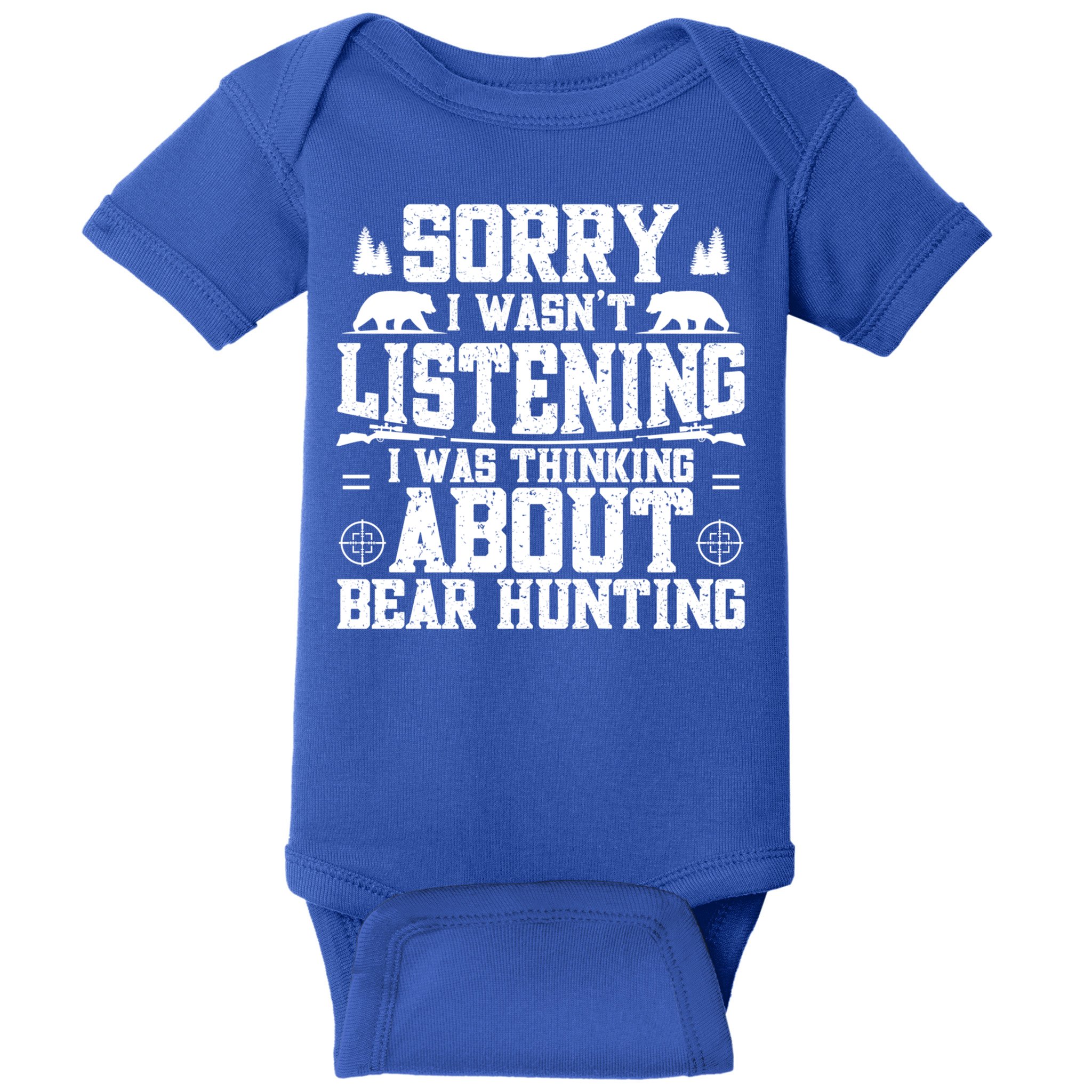 Thinking About Bear Hunting Bear Hunter Gift Baby Bodysuit