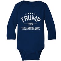 Take America Back 4th Of July Election Donald Trump 2024 Gift Baby Long Sleeve Bodysuit