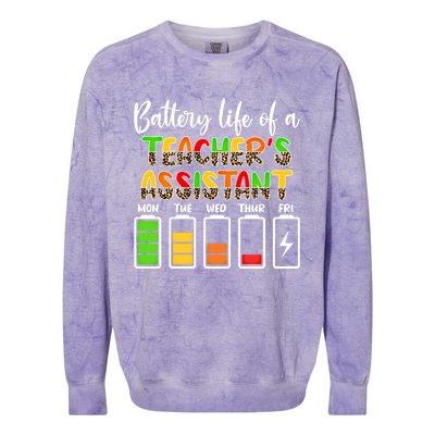 Teaching Assistant Battery Life Assistant Teacher Gift Colorblast Crewneck Sweatshirt