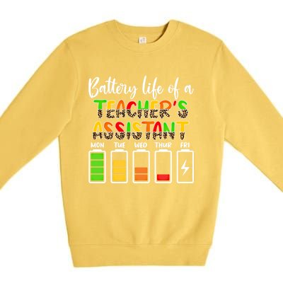 Teaching Assistant Battery Life Assistant Teacher Gift Premium Crewneck Sweatshirt