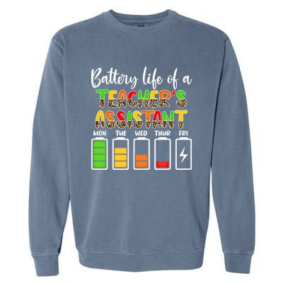 Teaching Assistant Battery Life Assistant Teacher Gift Garment-Dyed Sweatshirt