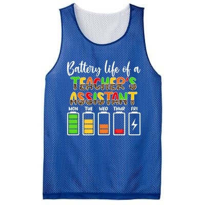 Teaching Assistant Battery Life Assistant Teacher Gift Mesh Reversible Basketball Jersey Tank