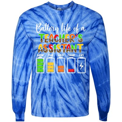 Teaching Assistant Battery Life Assistant Teacher Gift Tie-Dye Long Sleeve Shirt