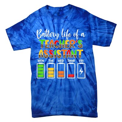 Teaching Assistant Battery Life Assistant Teacher Gift Tie-Dye T-Shirt