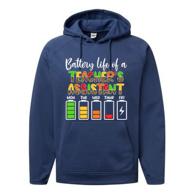 Teaching Assistant Battery Life Assistant Teacher Gift Performance Fleece Hoodie