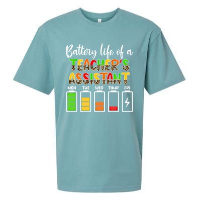 Teaching Assistant Battery Life Assistant Teacher Gift Sueded Cloud Jersey T-Shirt