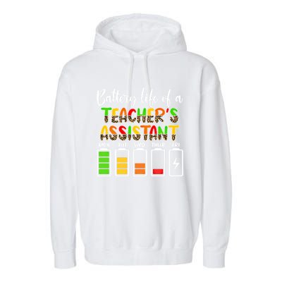 Teaching Assistant Battery Life Assistant Teacher Gift Garment-Dyed Fleece Hoodie