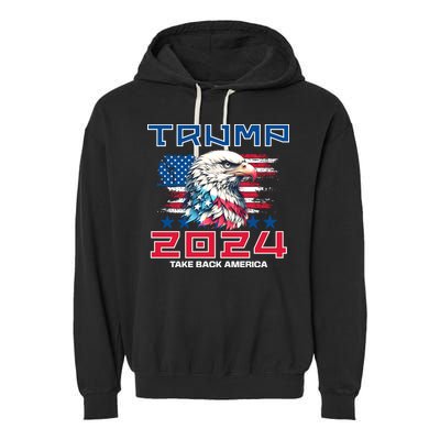 Take America Back Trump 2024 Garment-Dyed Fleece Hoodie