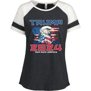 Take America Back Trump 2024 Enza Ladies Jersey Colorblock Tee