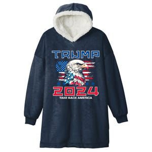 Take America Back Trump 2024 Hooded Wearable Blanket