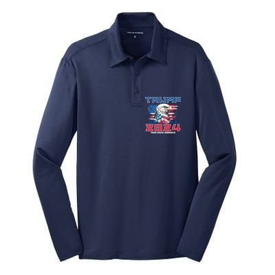 Take America Back Trump 2024 Silk Touch Performance Long Sleeve Polo