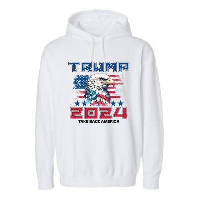 Take America Back Trump 2024 Garment-Dyed Fleece Hoodie