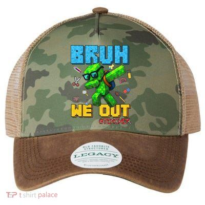 Teacher Appreciation Bruh We Out Gamer Pixel Style Summer Legacy Tie Dye Trucker Hat