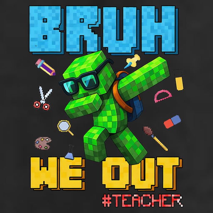 Teacher Appreciation Bruh We Out Gamer Pixel Style Summer Adult Drive Performance Visor