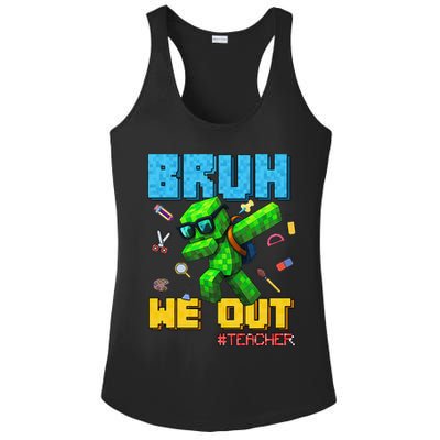 Teacher Appreciation Bruh We Out Gamer Pixel Style Summer Ladies PosiCharge Competitor Racerback Tank