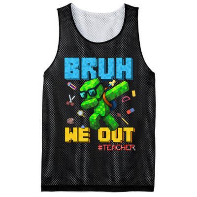 Teacher Appreciation Bruh We Out Gamer Pixel Style Summer Mesh Reversible Basketball Jersey Tank