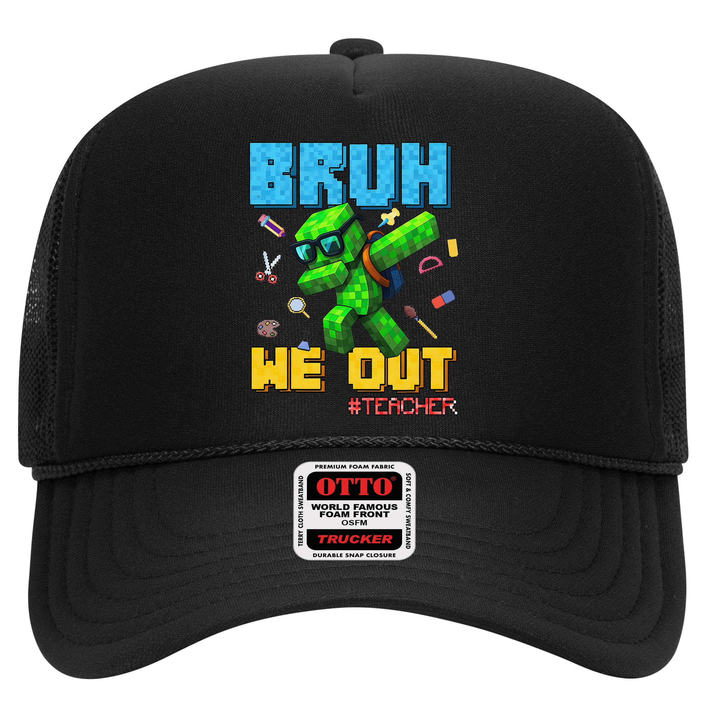 Teacher Appreciation Bruh We Out Gamer Pixel Style Summer Hat