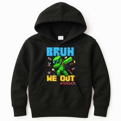 Teacher Appreciation Bruh We Out Gamer Pixel Style Summer Kids Hoodie