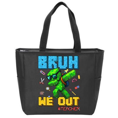 Teacher Appreciation Bruh We Out Gamer Pixel Style Summer Zip Tote Bag