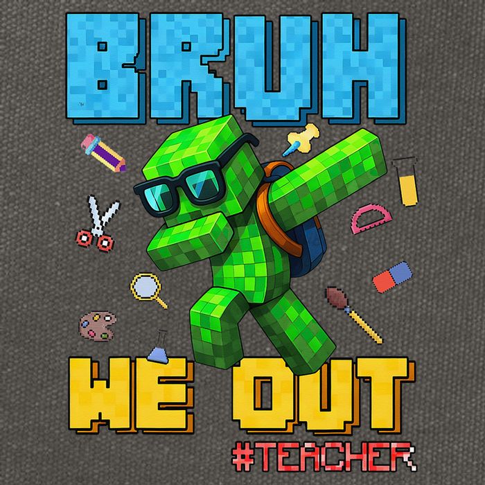Teacher Appreciation Bruh We Out Gamer Pixel Style Summer Cotton Canvas Backpack