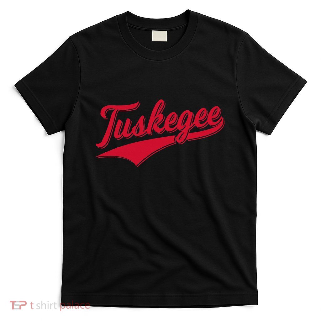 Tuskegee Alabama Baseball Sports Script Cursive With Swoosh T-Shirt