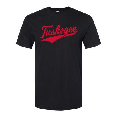 Tuskegee Alabama Baseball Sports Script Cursive With Swoosh Softstyle® CVC T-Shirt