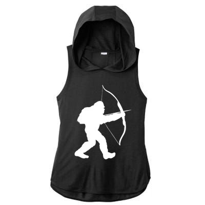 Traditional Archery Bigfoot Recurve Bow Lovers Cool Gift Ladies PosiCharge Tri-Blend Wicking Draft Hoodie Tank