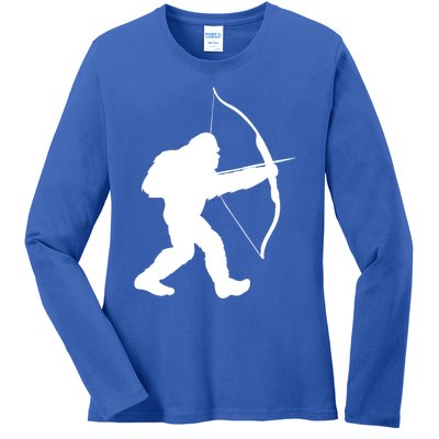 Traditional Archery Bigfoot Recurve Bow Lovers Cool Gift Ladies Long Sleeve Shirt