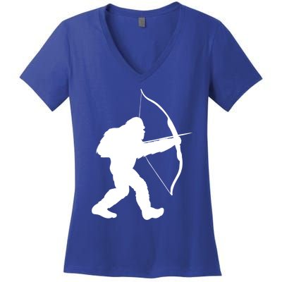 Traditional Archery Bigfoot Recurve Bow Lovers Cool Gift Women's V-Neck T-Shirt