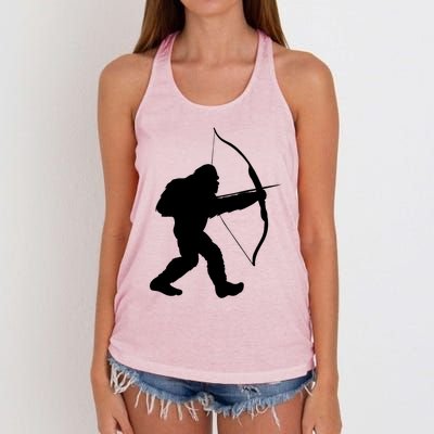 Traditional Archery Bigfoot Recurve Bow Lovers Cool Gift Women's Knotted Racerback Tank