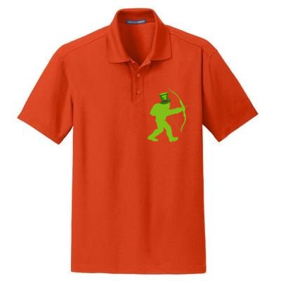 Traditional Archery Bigfoot St Patricks Day Recurve Graphic Gift Dry Zone Grid Polo