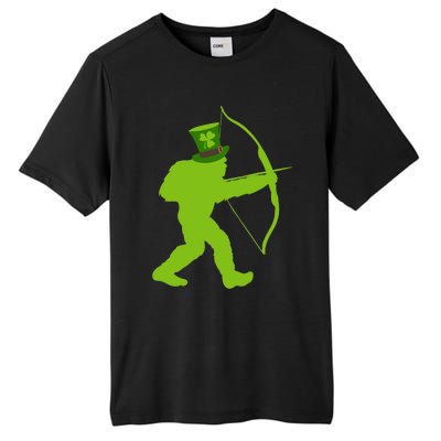 Traditional Archery Bigfoot St Patricks Day Recurve Graphic Gift Tall Fusion ChromaSoft Performance T-Shirt