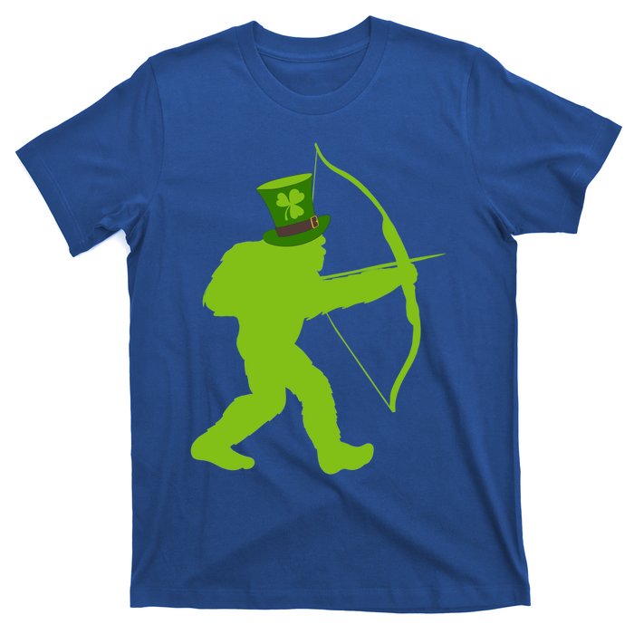 Traditional Archery Bigfoot St Patricks Day Recurve Graphic Gift T-Shirt