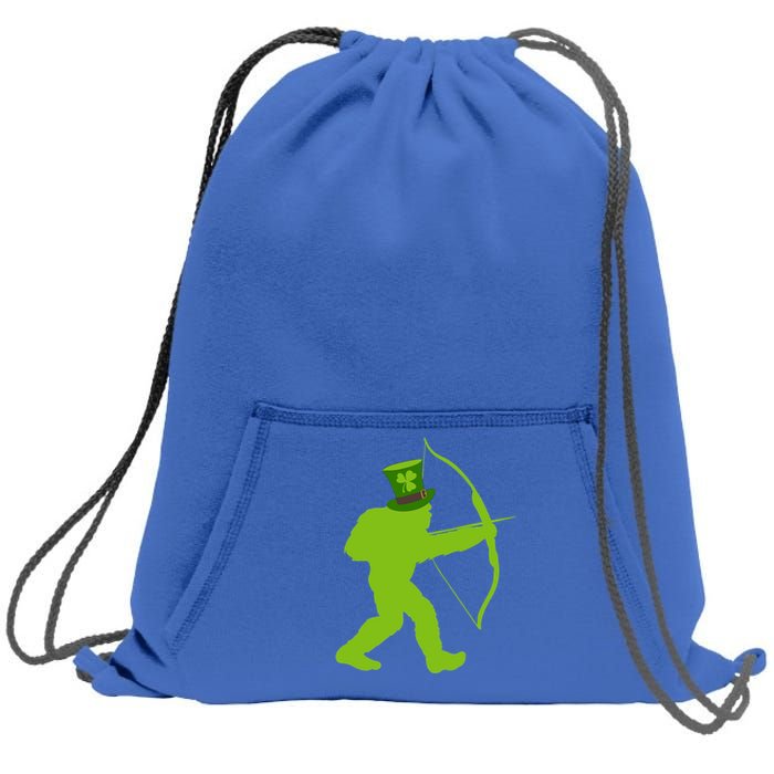 Traditional Archery Bigfoot St Patricks Day Recurve Graphic Gift Sweatshirt Cinch Pack Bag