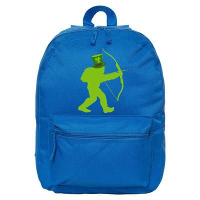 Traditional Archery Bigfoot St Patricks Day Recurve Graphic Gift 16 in Basic Backpack