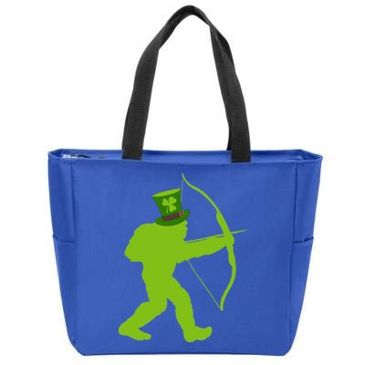 Traditional Archery Bigfoot St Patricks Day Recurve Graphic Gift Zip Tote Bag