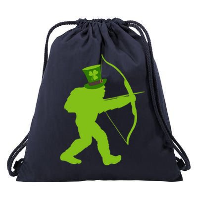 Traditional Archery Bigfoot St Patricks Day Recurve Graphic Gift Drawstring Bag