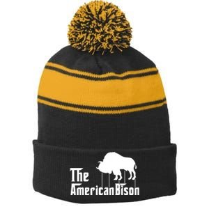 The American Bison Stripe Pom Pom Beanie