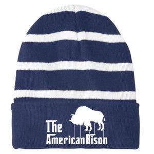 The American Bison Striped Beanie with Solid Band