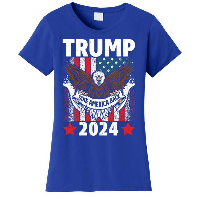 Take America Back 2024 Us Flag Trump Gift Women's T-Shirt