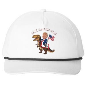 Take America Back Donald Trump 4th Of July Dinosaur Usa Flag Gift Snapback Five-Panel Rope Hat