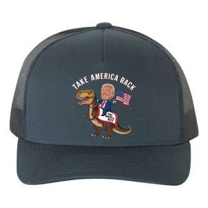 Take America Back Donald Trump 4th Of July Dinosaur Usa Flag Gift Yupoong Adult 5-Panel Trucker Hat