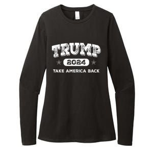 Take America Back American Flag Trump 2024 Funny Gift Womens CVC Long Sleeve Shirt