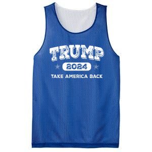 Take America Back American Flag Trump 2024 Funny Gift Mesh Reversible Basketball Jersey Tank