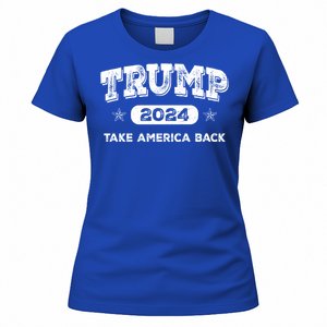 Take America Back American Flag Trump 2024 Funny Gift Women's T-Shirt