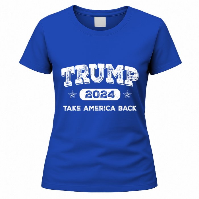 Take America Back American Flag Trump 2024 Funny Gift Women's T-Shirt