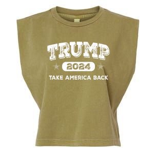 Take America Back American Flag Trump 2024 Funny Gift Garment-Dyed Women's Muscle Tee