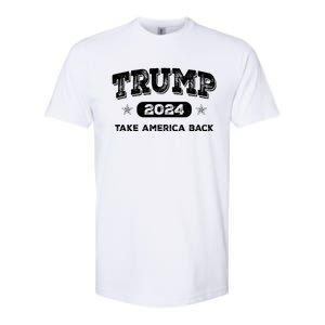 Take America Back American Flag Trump 2024 Funny Gift Softstyle CVC T-Shirt